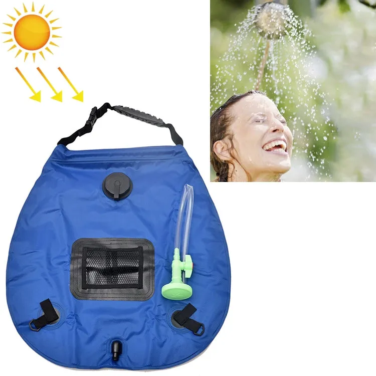 20L Solar Bath Bag Outdoor Self Driving Camping  Hot Water Bottle Portable Outdoor  Bath Water Storage Bag(Blue)