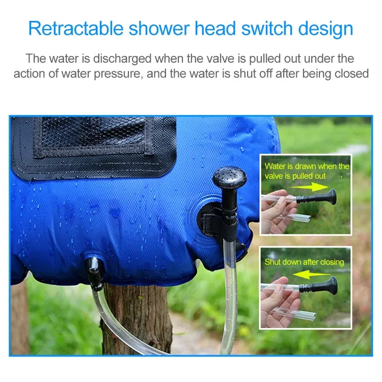 20L Solar Bath Bag Outdoor Self Driving Camping  Hot Water Bottle Portable Outdoor  Bath Water Storage Bag(Blue)