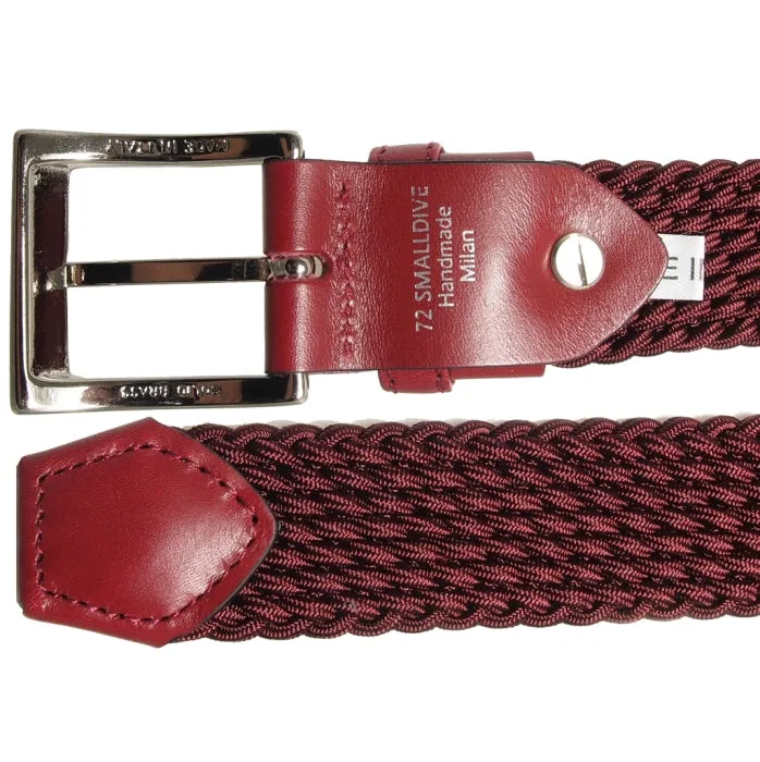 30 mm Leather-Trimmed Viscose Belt Bordeaux