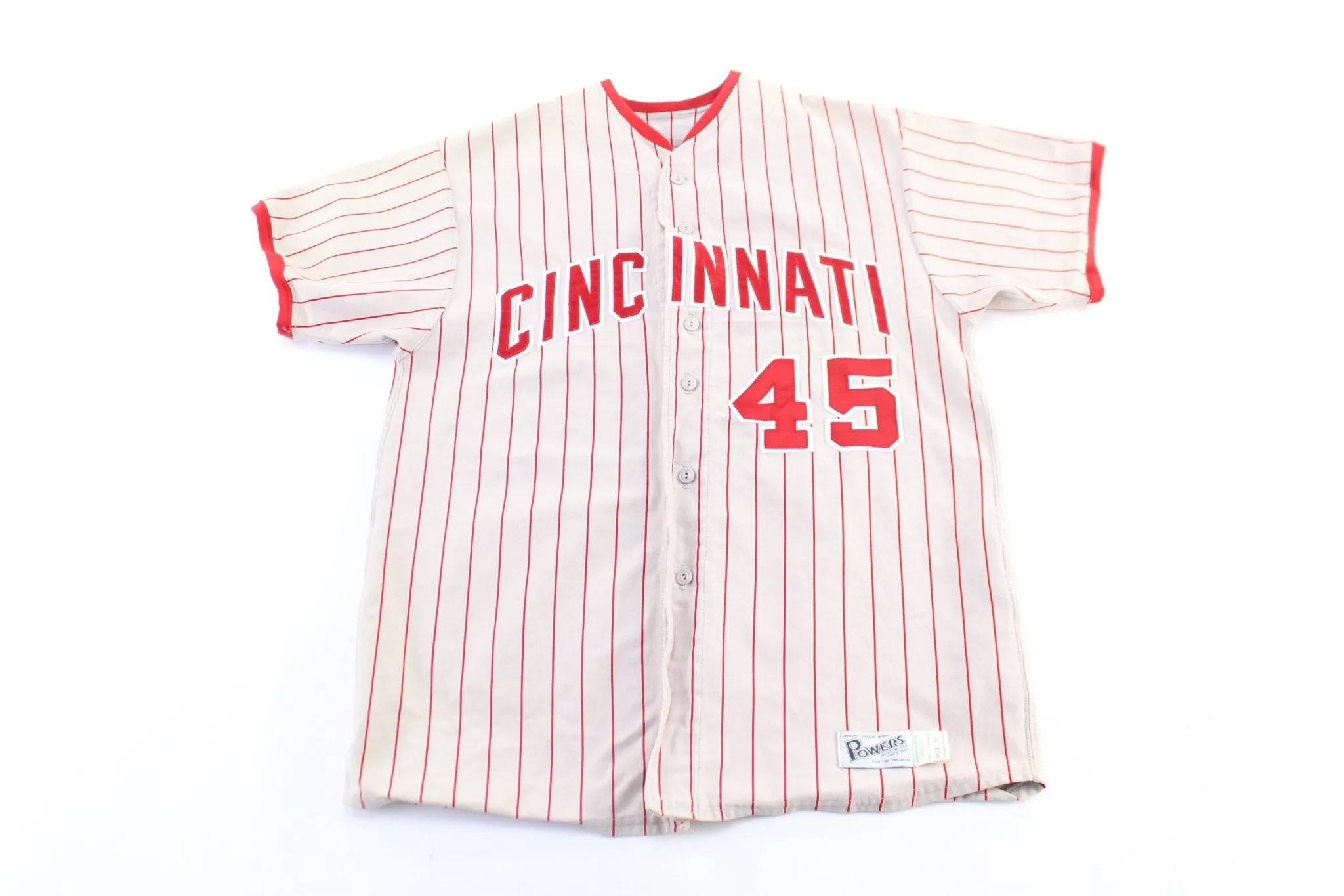 60's Cincinnati Reds #45 Striped Baseball Jersey