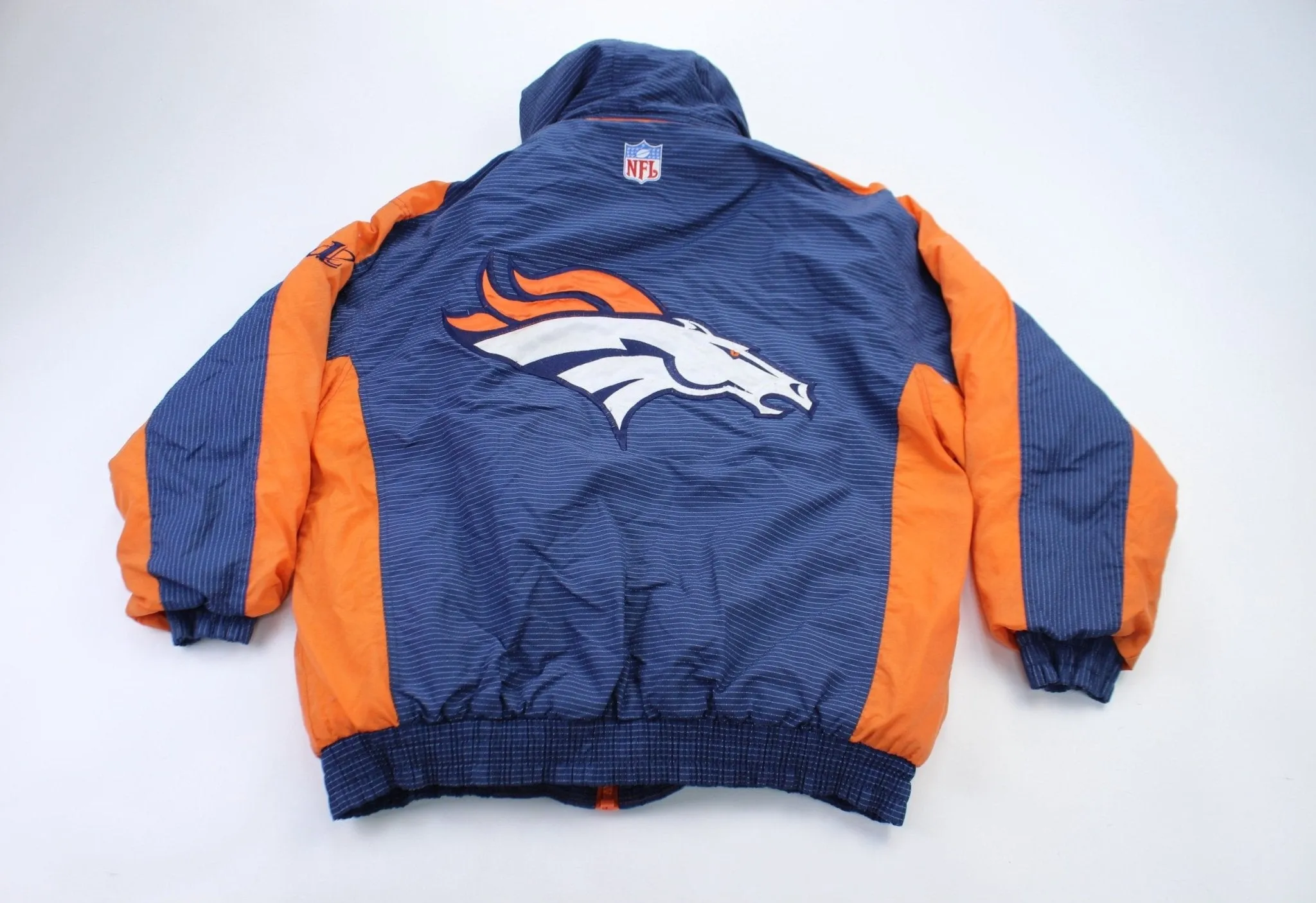 90's Denver Broncos Embroidered Logo Athletic Zip Up Jacket