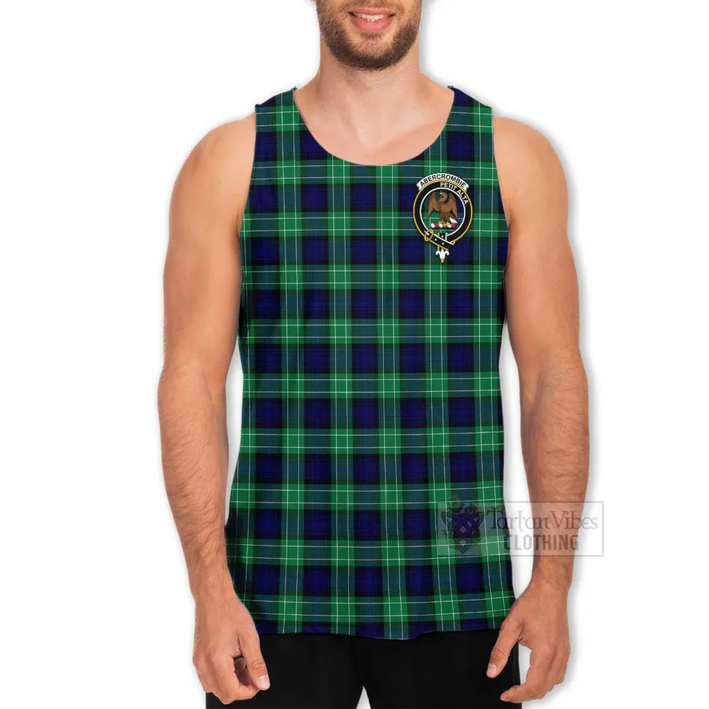 Abercrombie Tartan Men's Tank Top with Family Crest and Bearded Skull Holding Bottles of Whiskey