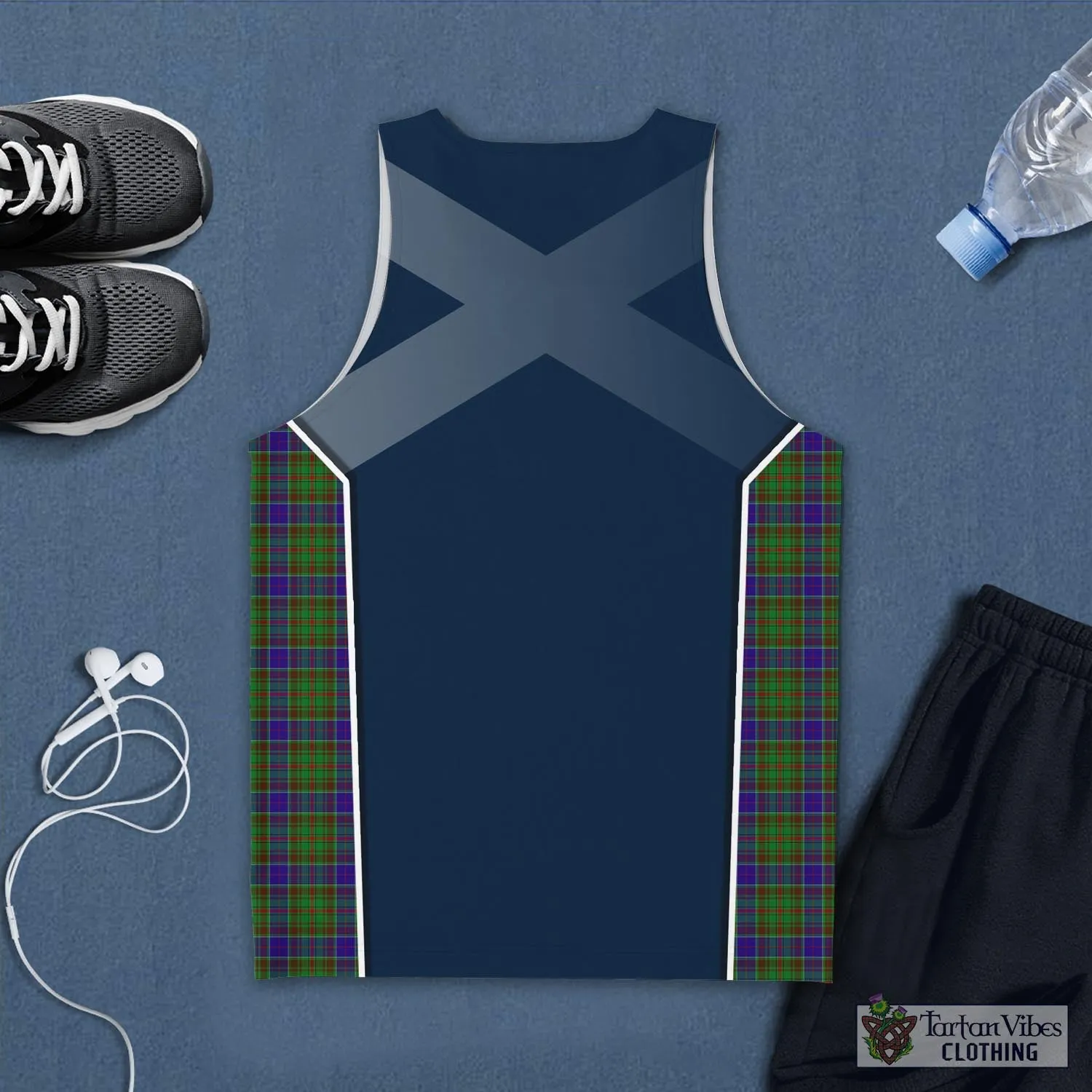 Adam Tartan Men's Tanks Top with Family Crest and Scottish Thistle Vibes Sport Style