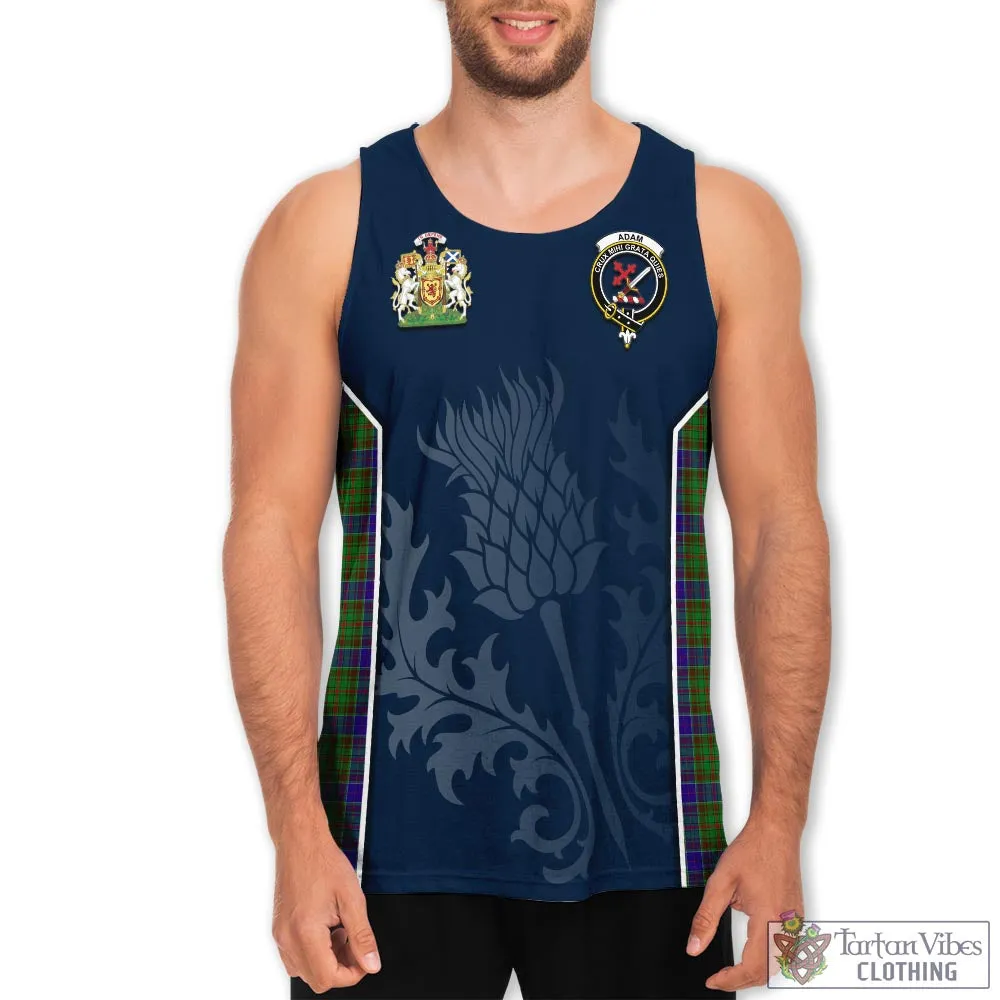 Adam Tartan Men's Tanks Top with Family Crest and Scottish Thistle Vibes Sport Style