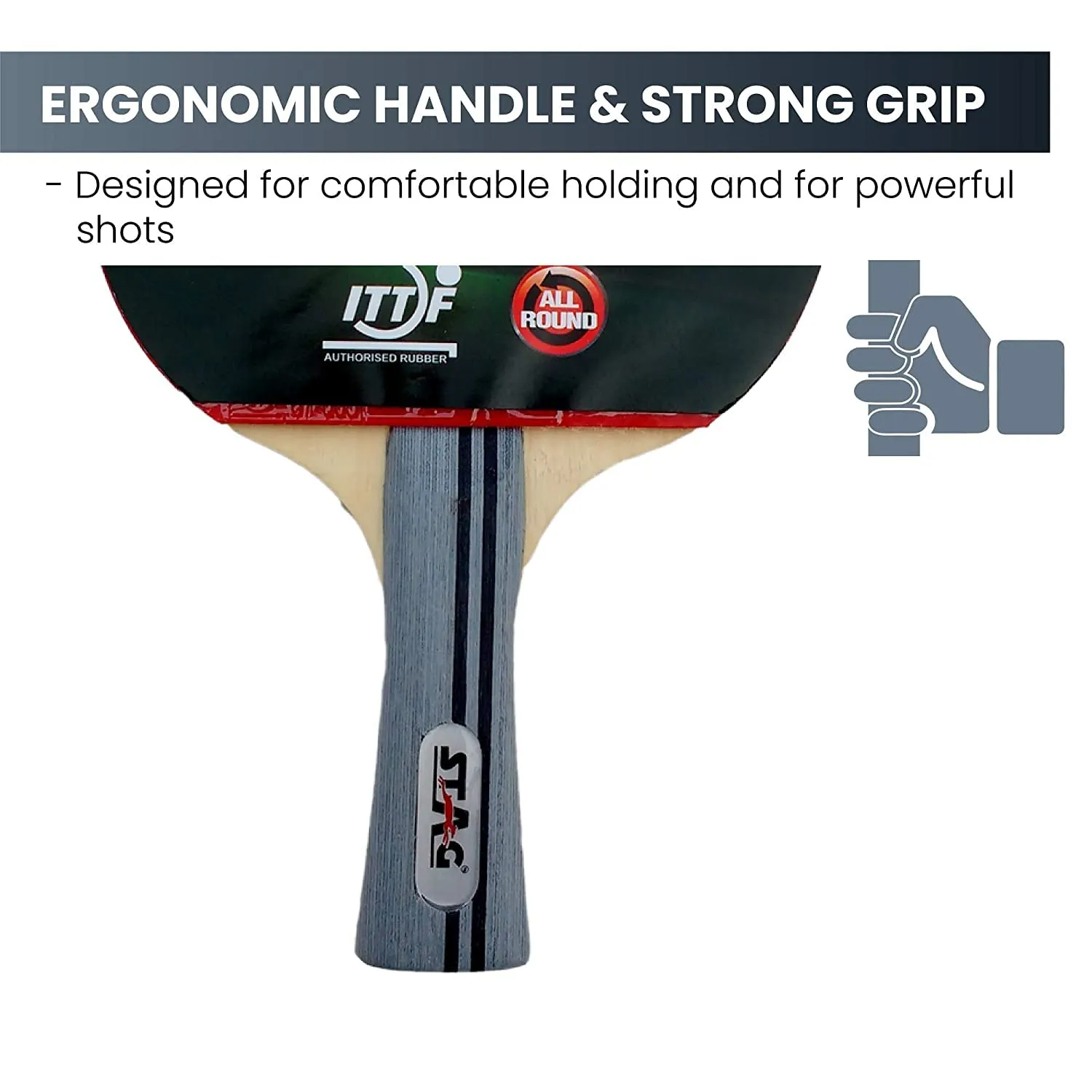 Advanced Series Table Tennis (T.T) Racket| Pro Performance Training T.T Racquet| Premium ITTF Approved Rubber| Custom Designed Comfortable Ergonomic Grip Paddle