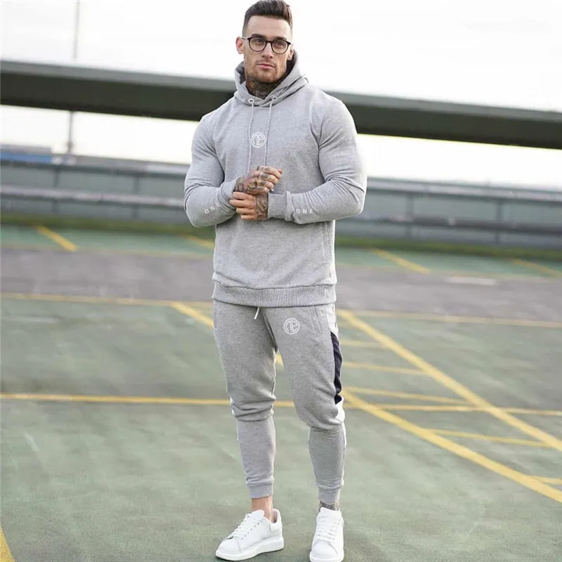 Advbridge Running sports track suit men&#39;s sportswear suit sweatshirt   sports pants gym fitness hoodie pants suit jogging clothing