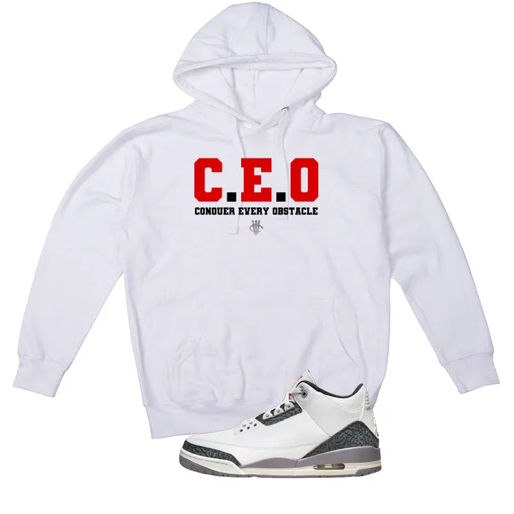 Air Jordan 3 Cement Grey White T-Shirt (CEO)| illcurrency