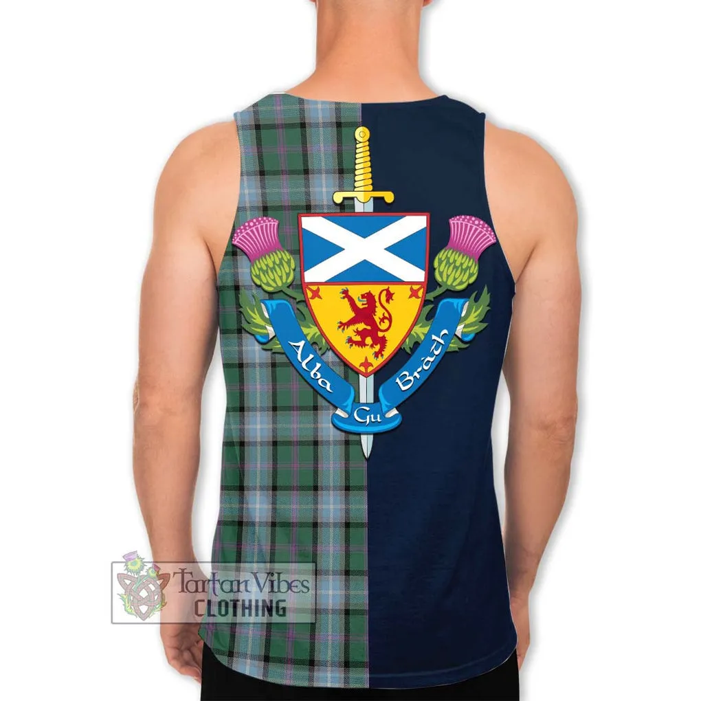 Alexander of Menstry Hunting Tartan Men's Tank Top Alba with Scottish Lion Royal Arm Half Style