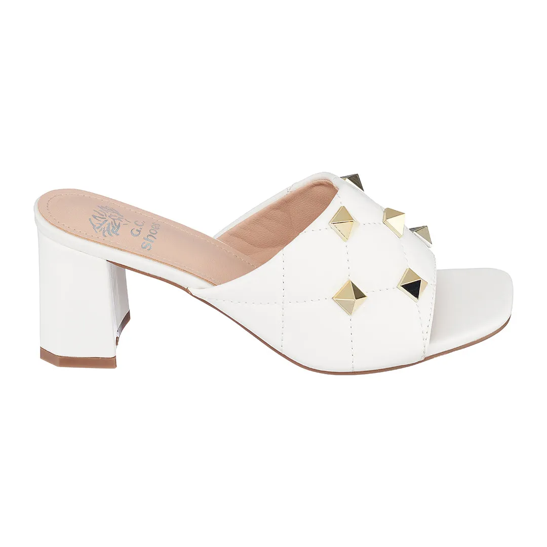 Alexis White Heeled Sandals