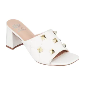 Alexis White Heeled Sandals