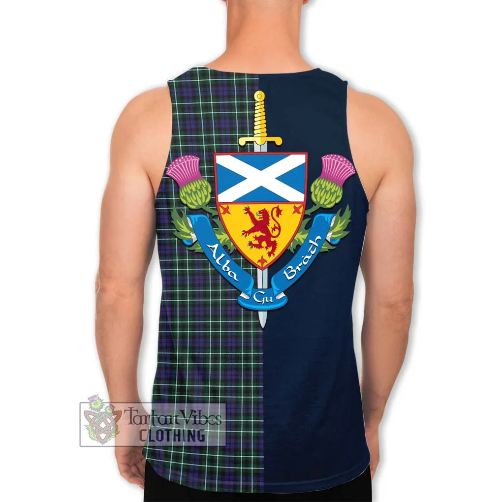 Allardice Tartan Men's Tank Top Alba with Scottish Lion Royal Arm Half Style