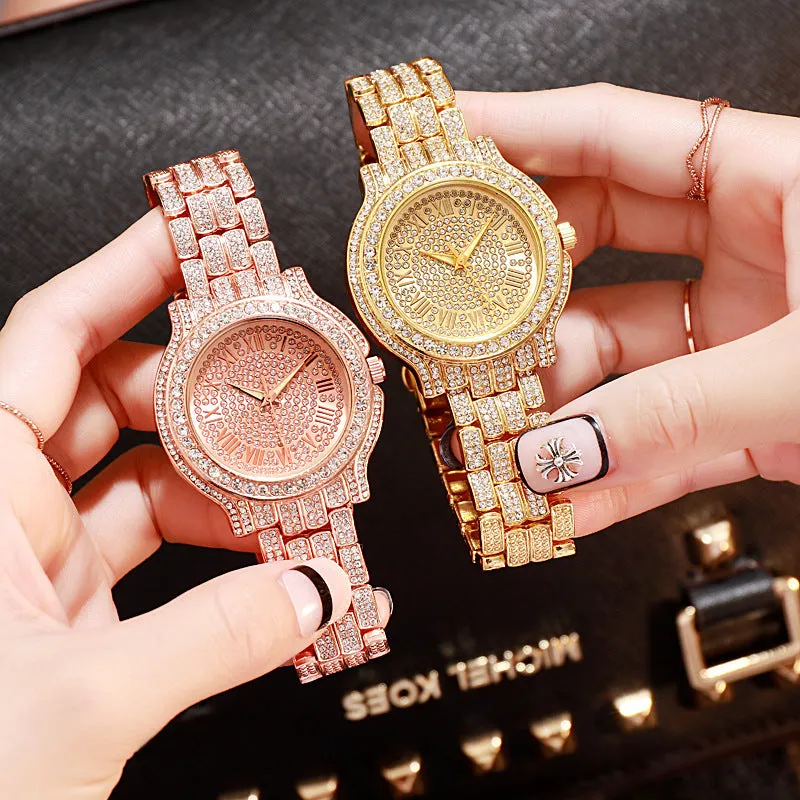 Alloy Steel Belt Watch Women's Watch Fashion Diamond Watch Full Diamond Watch Women's Watch