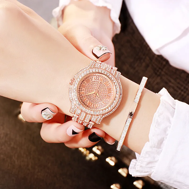 Alloy Steel Belt Watch Women's Watch Fashion Diamond Watch Full Diamond Watch Women's Watch