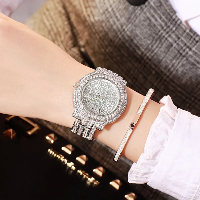 Alloy Steel Belt Watch Women's Watch Fashion Diamond Watch Full Diamond Watch Women's Watch