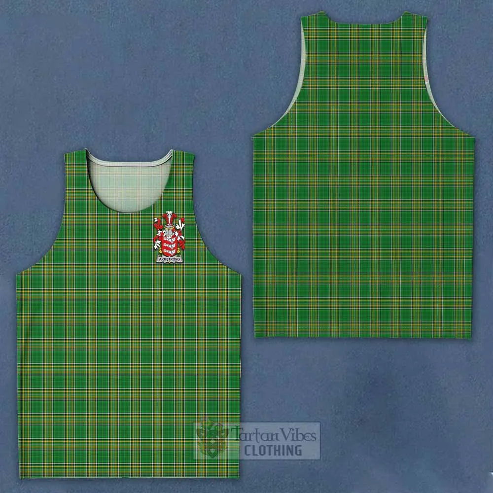 Armstrong Irish Clan Tartan Men's Tank Top with Coat of Arms