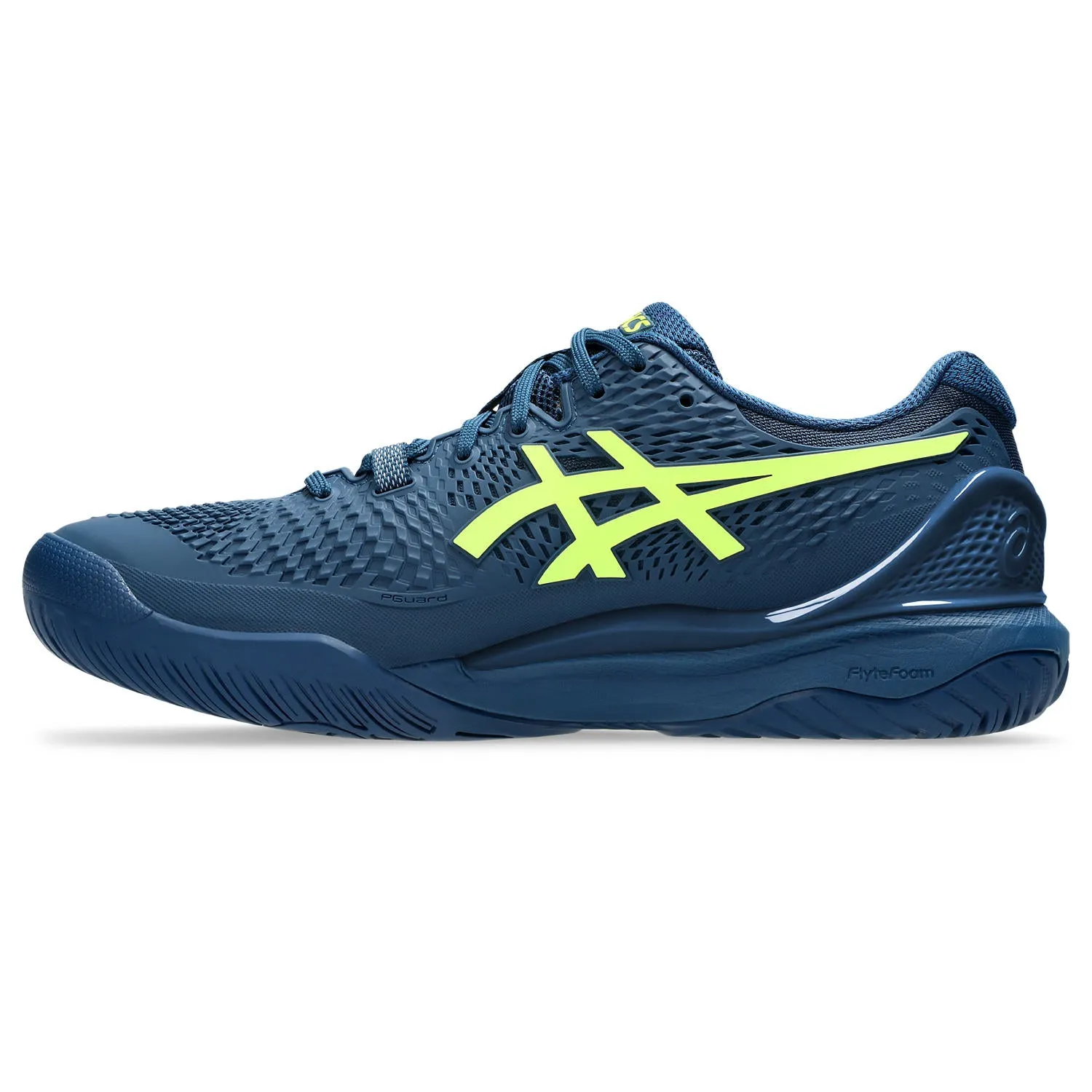 Asics Gel Resolution 9 Men Wide tennis shoes 376-404 Mako Blue/Yellow