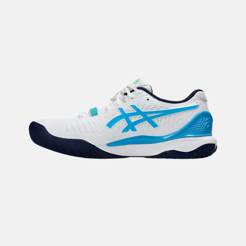 Asics GEL-RESOLUTION 9 Men's Tennis Shoes -White/Digital Aqua