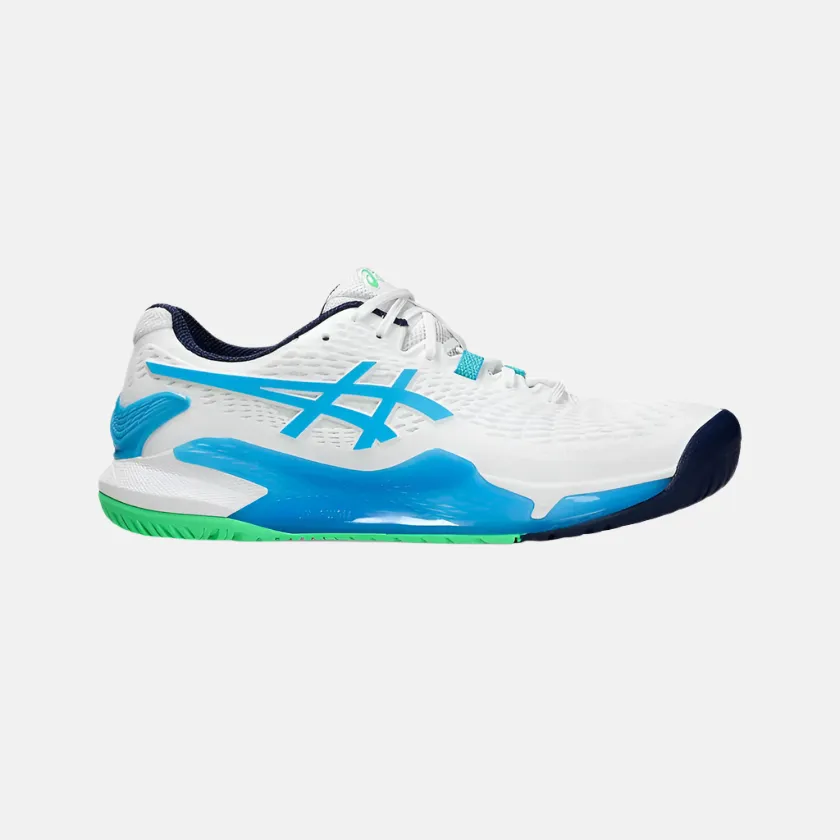 Asics GEL-RESOLUTION 9 Men's Tennis Shoes -White/Digital Aqua