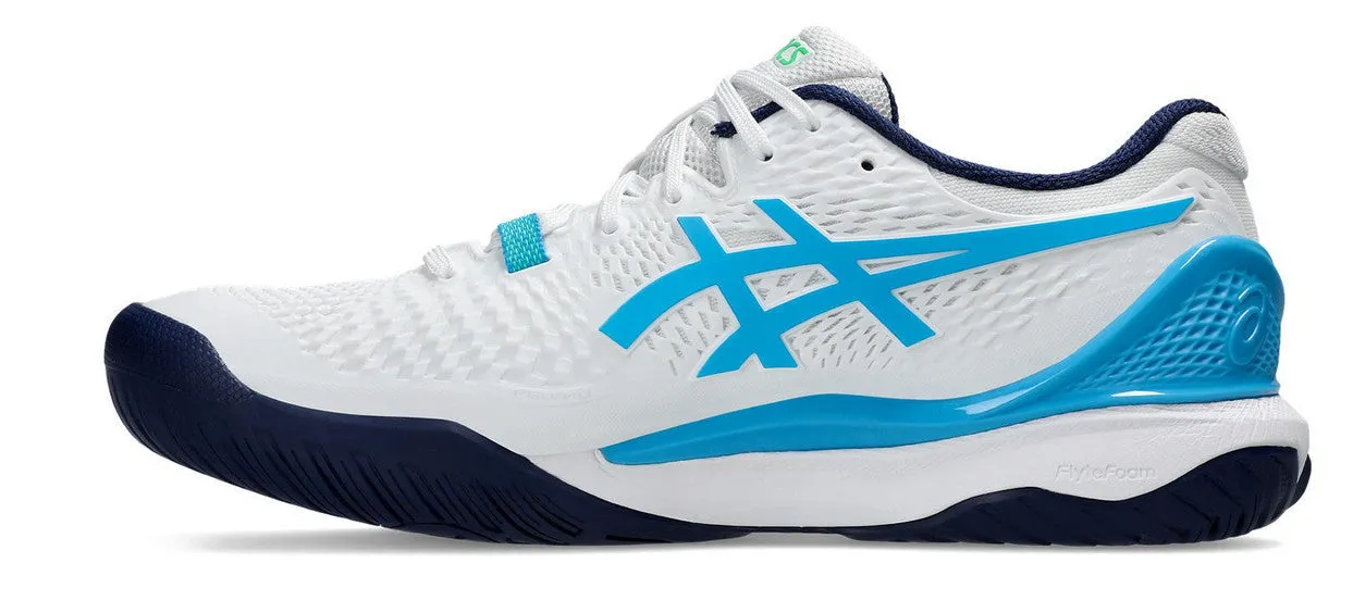 Asics Gel-Resolution 9 White/Digital Aqua Men's tennis shoes