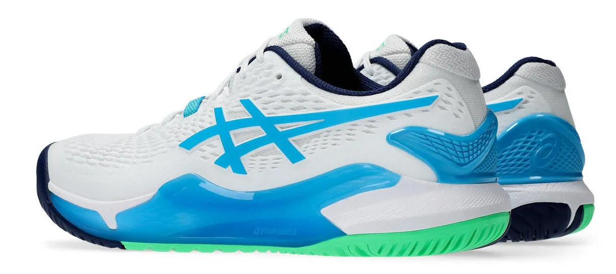 Asics Gel-Resolution 9 White/Digital Aqua Men's tennis shoes