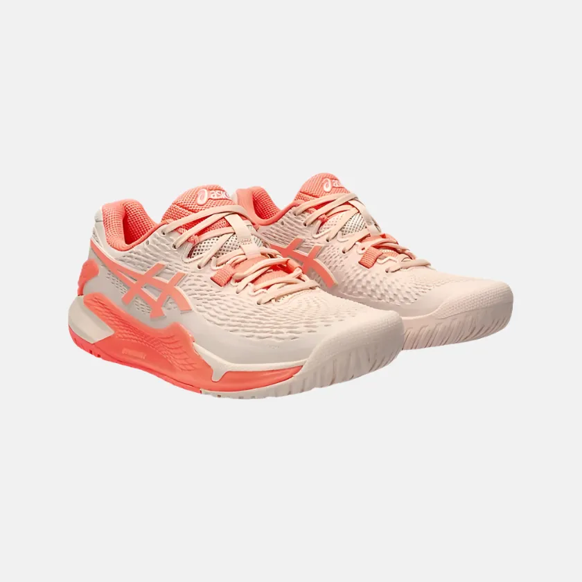 Asics GEL-RESOLUTION 9 Women's Tennis Shoes -Pearl Pink/Sun Coral