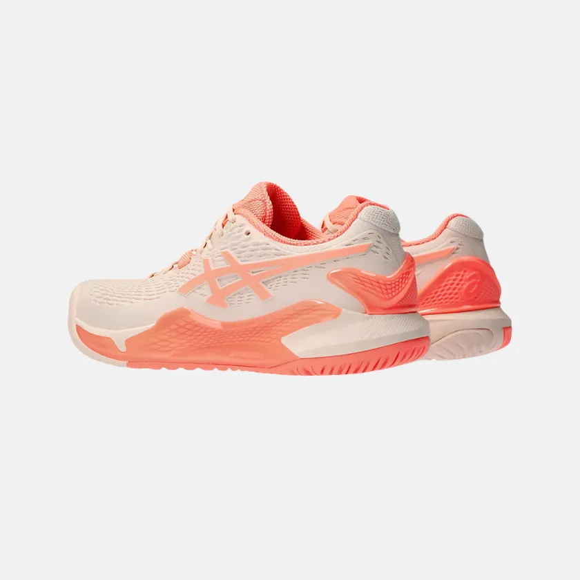 Asics GEL-RESOLUTION 9 Women's Tennis Shoes -Pearl Pink/Sun Coral