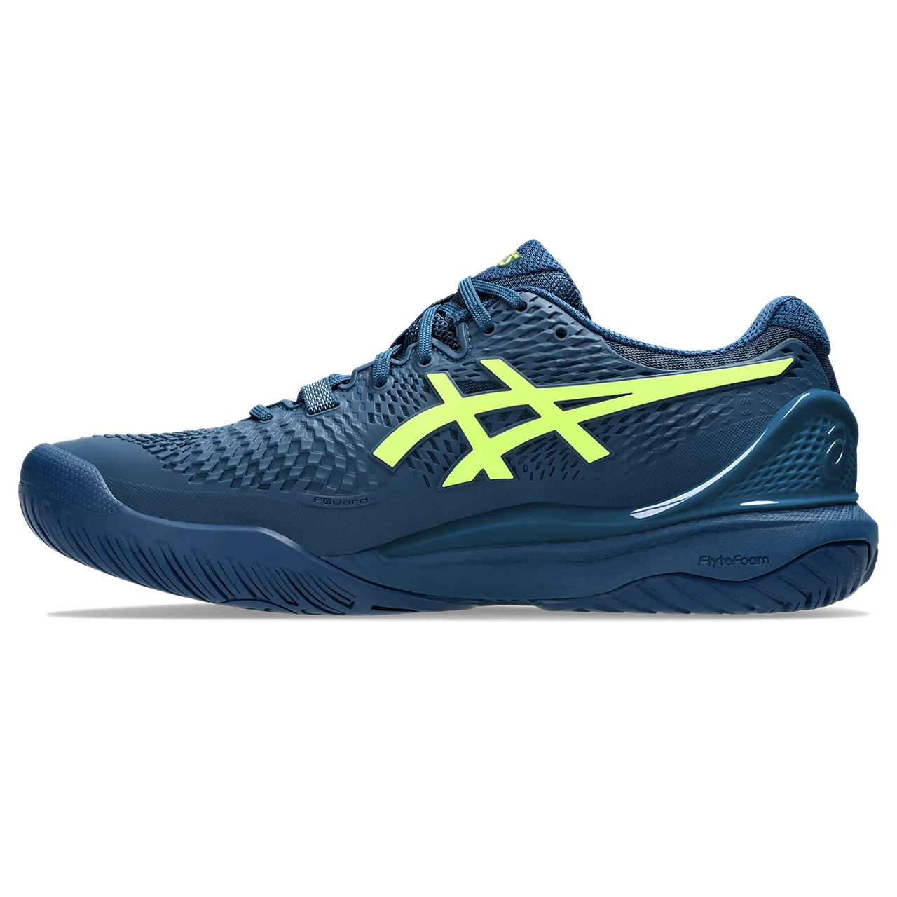 Asics Men's Gel Resolution 9 Tennis Shoes Mako Blue Safety Yellow