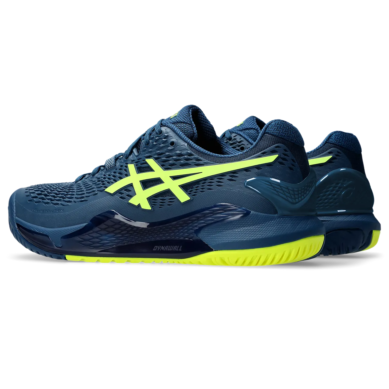 Asics Men's Gel Resolution 9 Tennis Shoes Mako Blue Safety Yellow