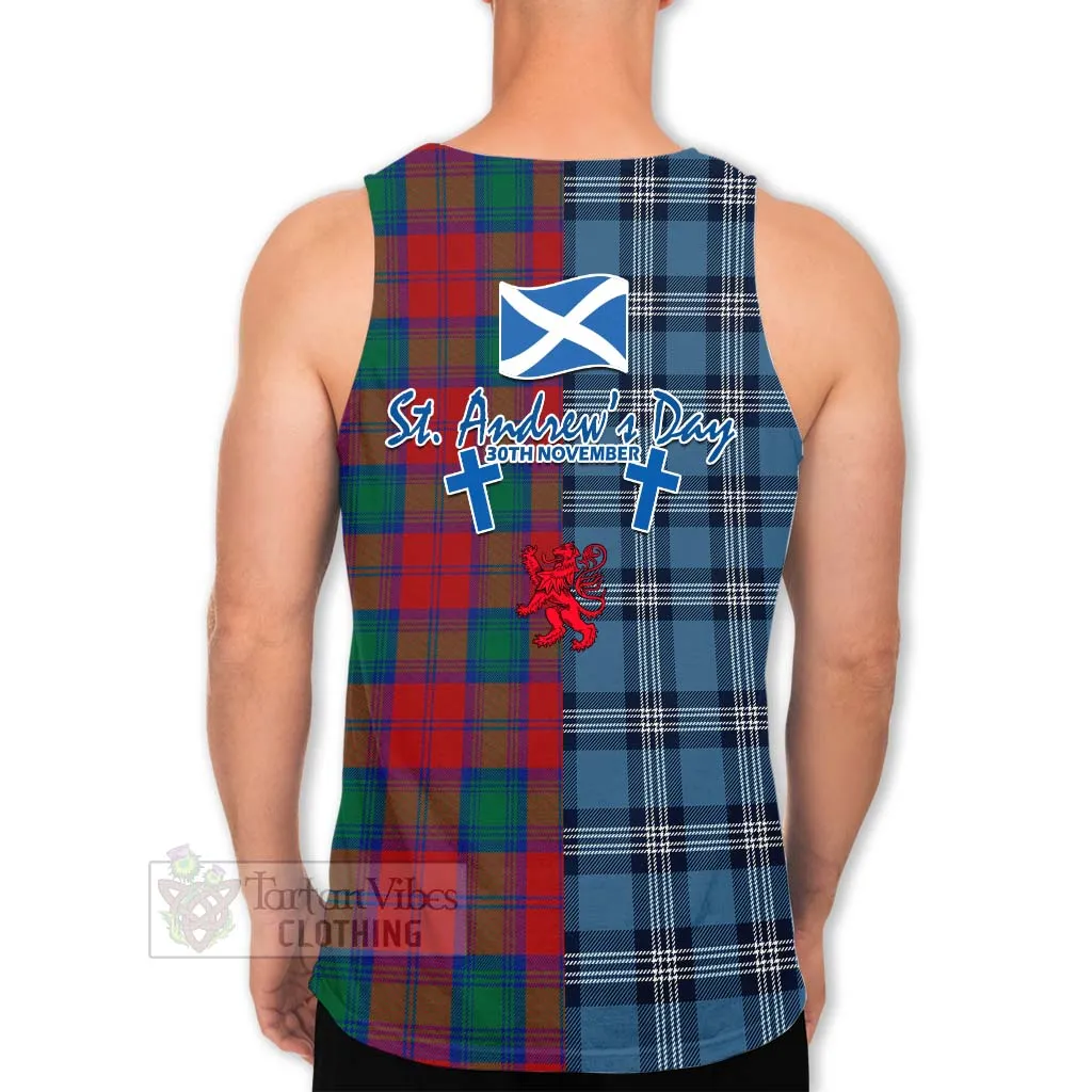 Auchinleck (Affleck) Tartan Men's Tank Top Happy St. Andrew's Day Half Tartan Style