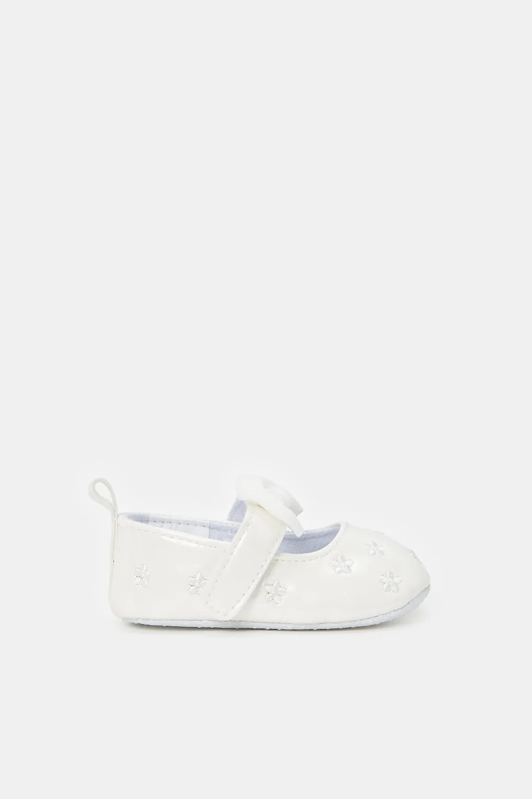 Baby Cream Butterfly Pram Shoe