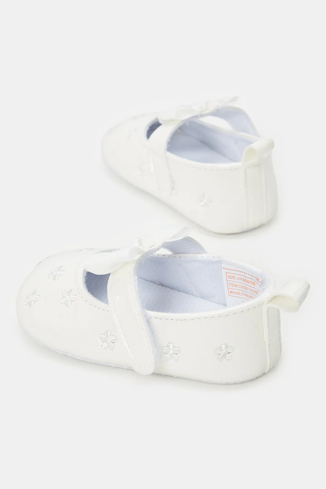 Baby Cream Butterfly Pram Shoe