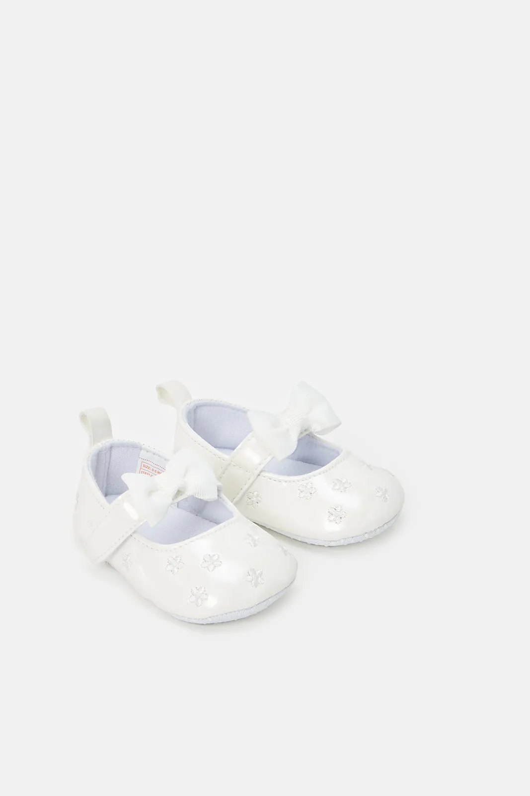 Baby Cream Butterfly Pram Shoe