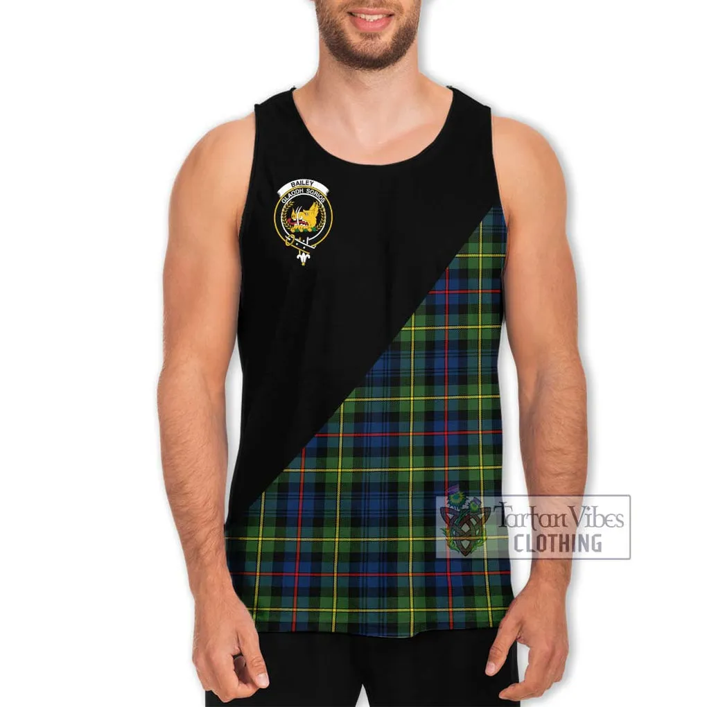 Bailey Modern Tartan Men's Tank Top with Family Crest and Military Logo Style