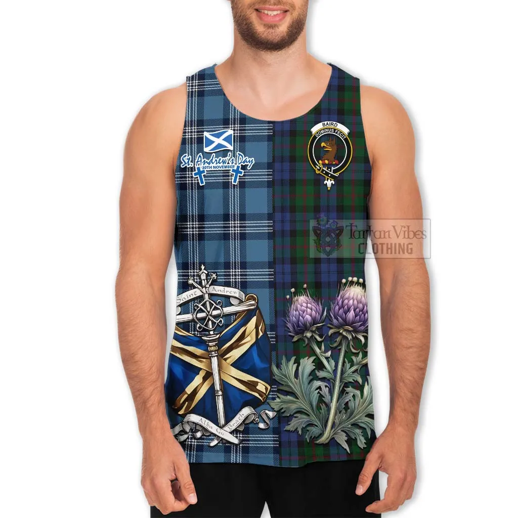 Baird Tartan Men's Tank Top Happy St. Andrew's Day Half Tartan Style