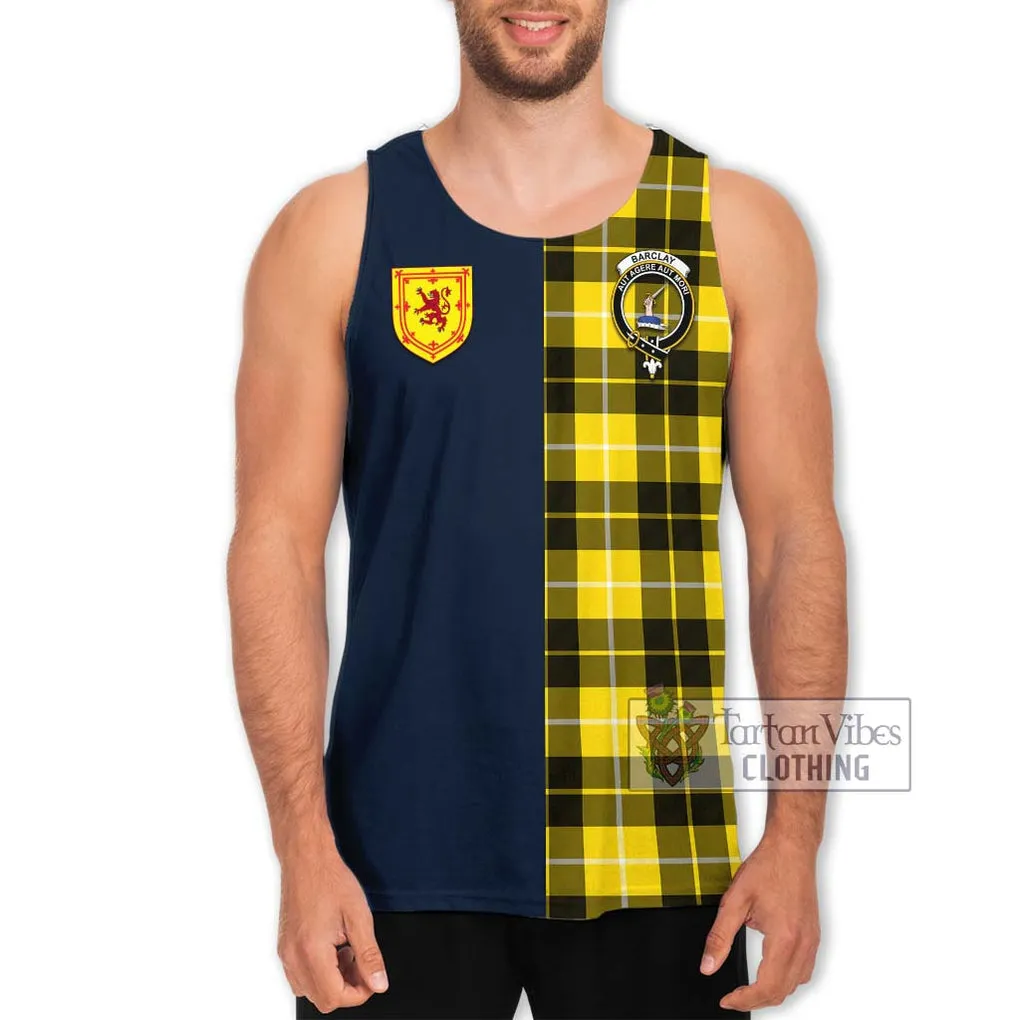 Barclay Dress Modern Tartan Men's Tank Top Alba with Scottish Lion Royal Arm Half Style