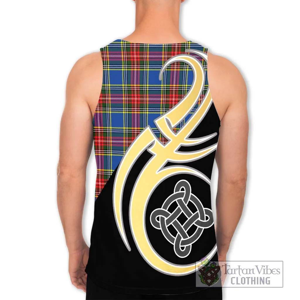 Bethune Tartan Men's Tank Top with Family Crest and Celtic Symbol Style