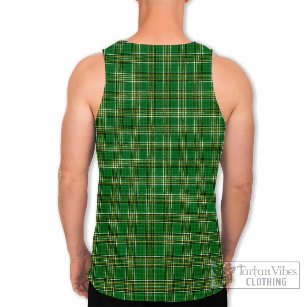 Bindon Irish Clan Tartan Men's Tank Top with Coat of Arms