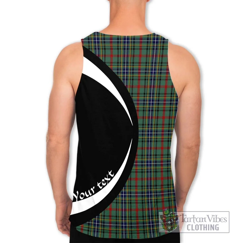 Bisset Tartan Men's Tank Top with Family Crest Circle Style