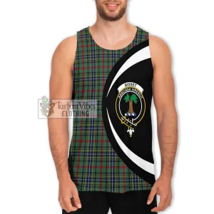 Bisset Tartan Men's Tank Top with Family Crest Circle Style