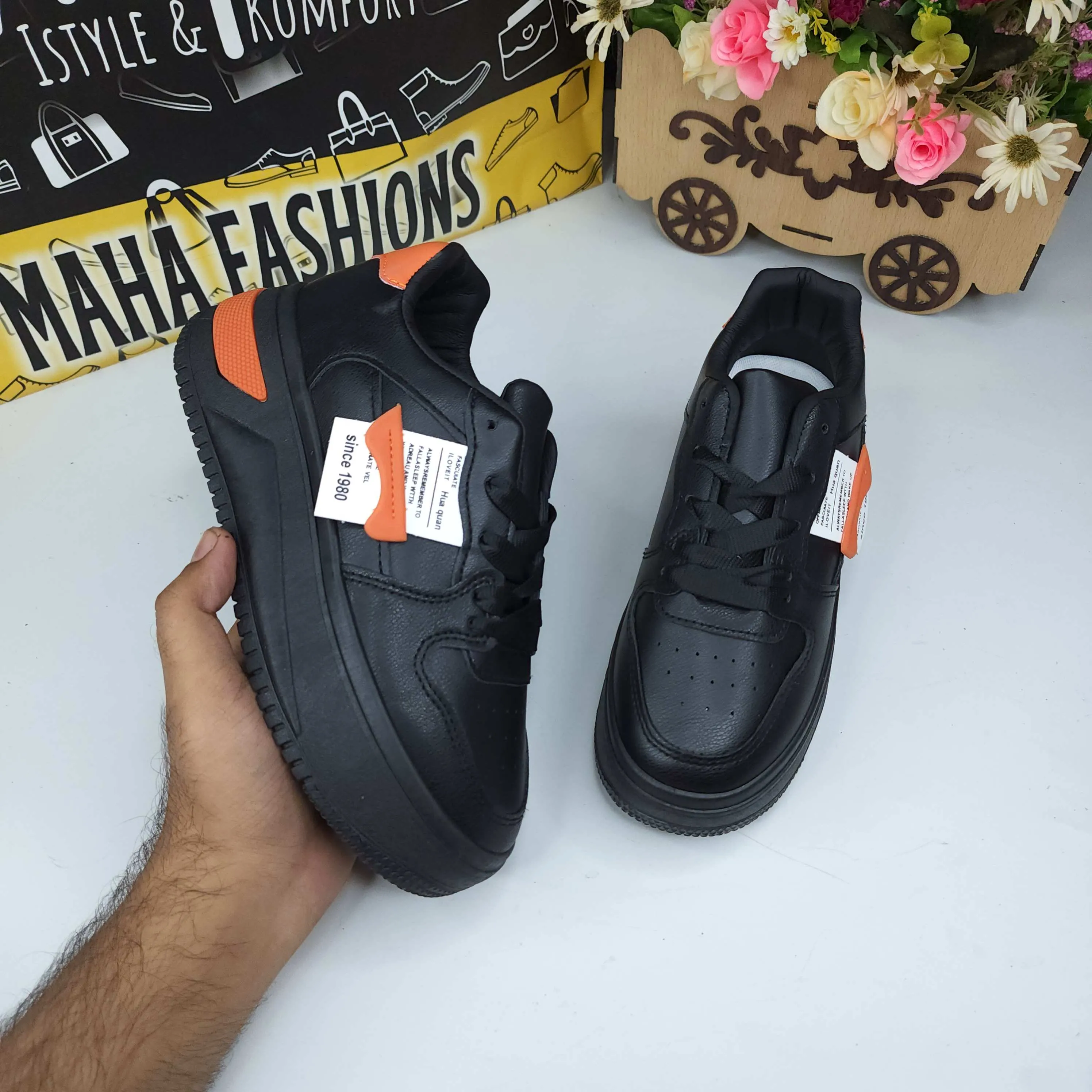 Black High Sole Sneakers