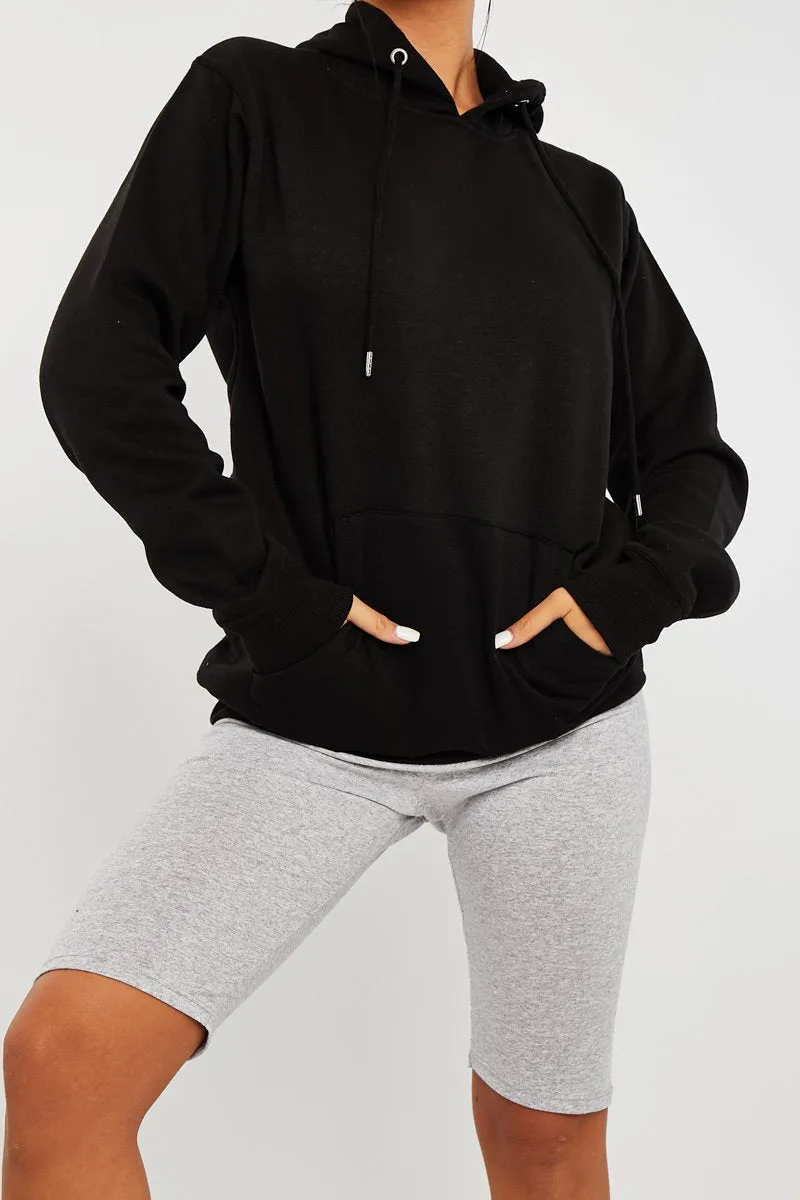 Black Soft Fleece Hoodie - Maia