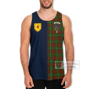 Bruce Hunting Tartan Men's Tank Top Alba with Scottish Lion Royal Arm Half Style