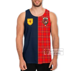 Burnett Modern Tartan Men's Tank Top Alba with Scottish Lion Royal Arm Half Style