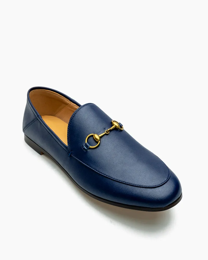 (Clean Up) Classic Metal Buckle Leather Loafers