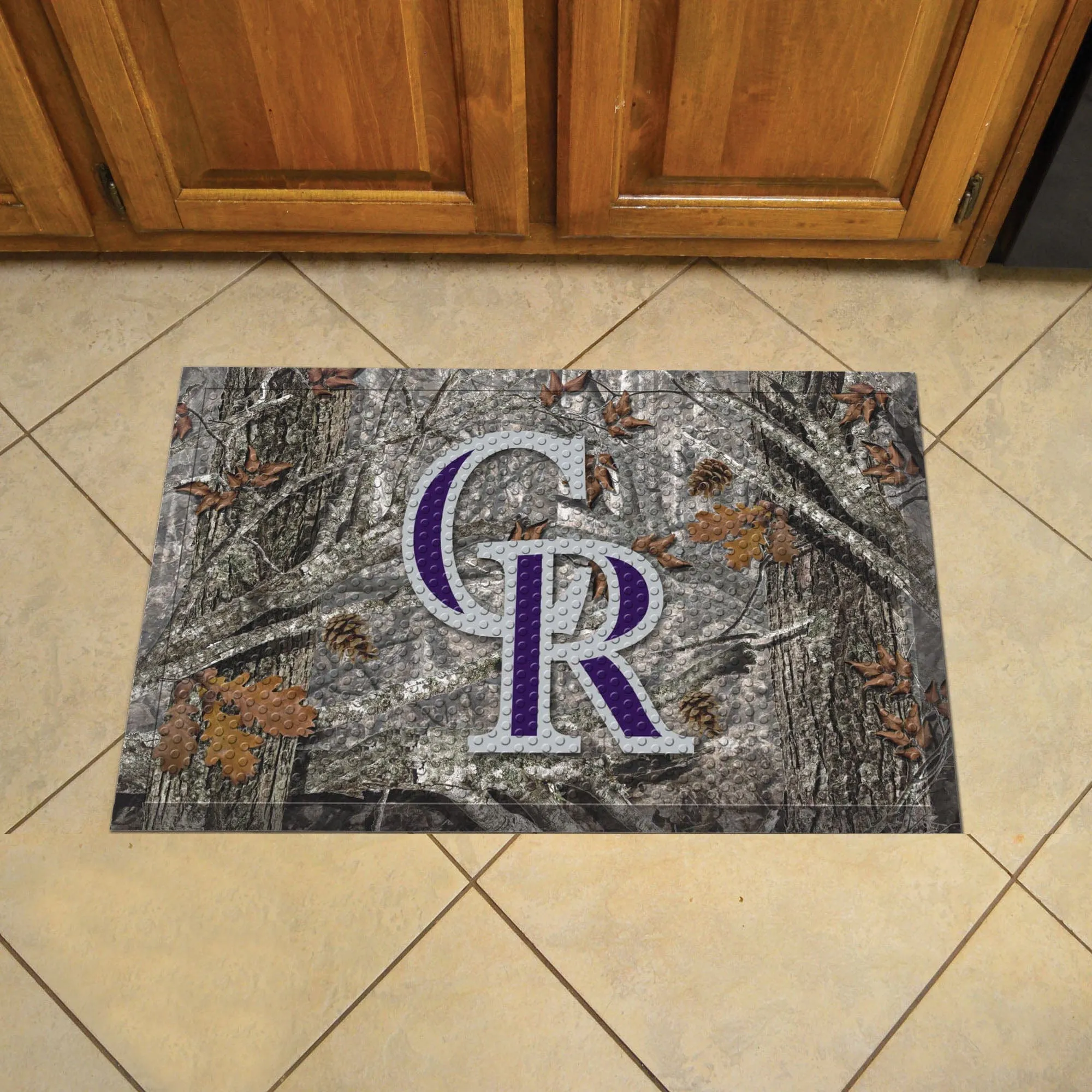 Colorado Rockies Rubber Scraper Door Mat Camo