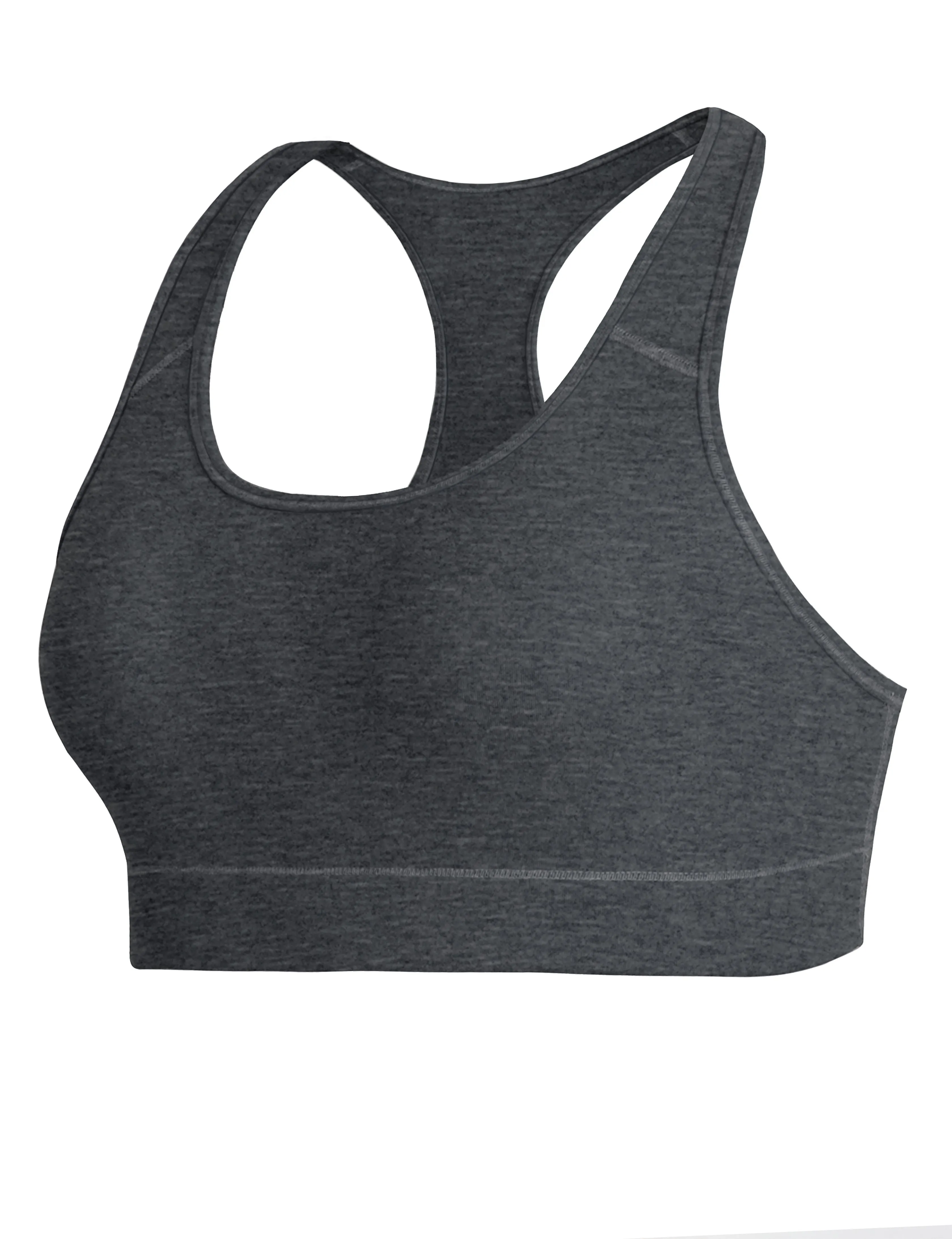 Compression Racerback Sports Bras heathercharcoal ins_Jogging