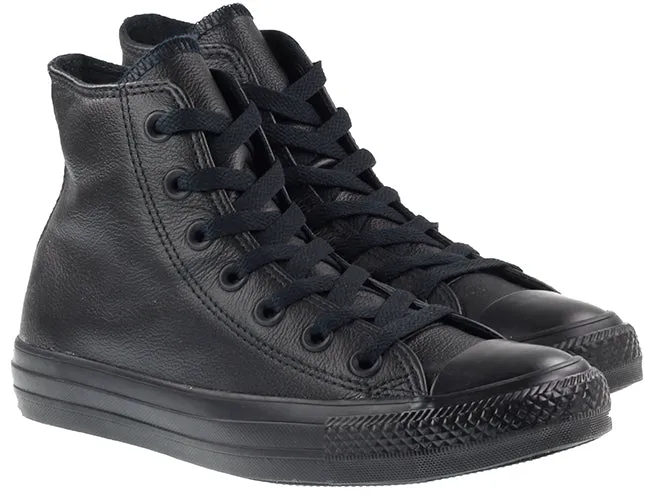 Converse Womens Shoes All Star High Black Mono Leather