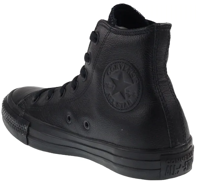 Converse Womens Shoes All Star High Black Mono Leather