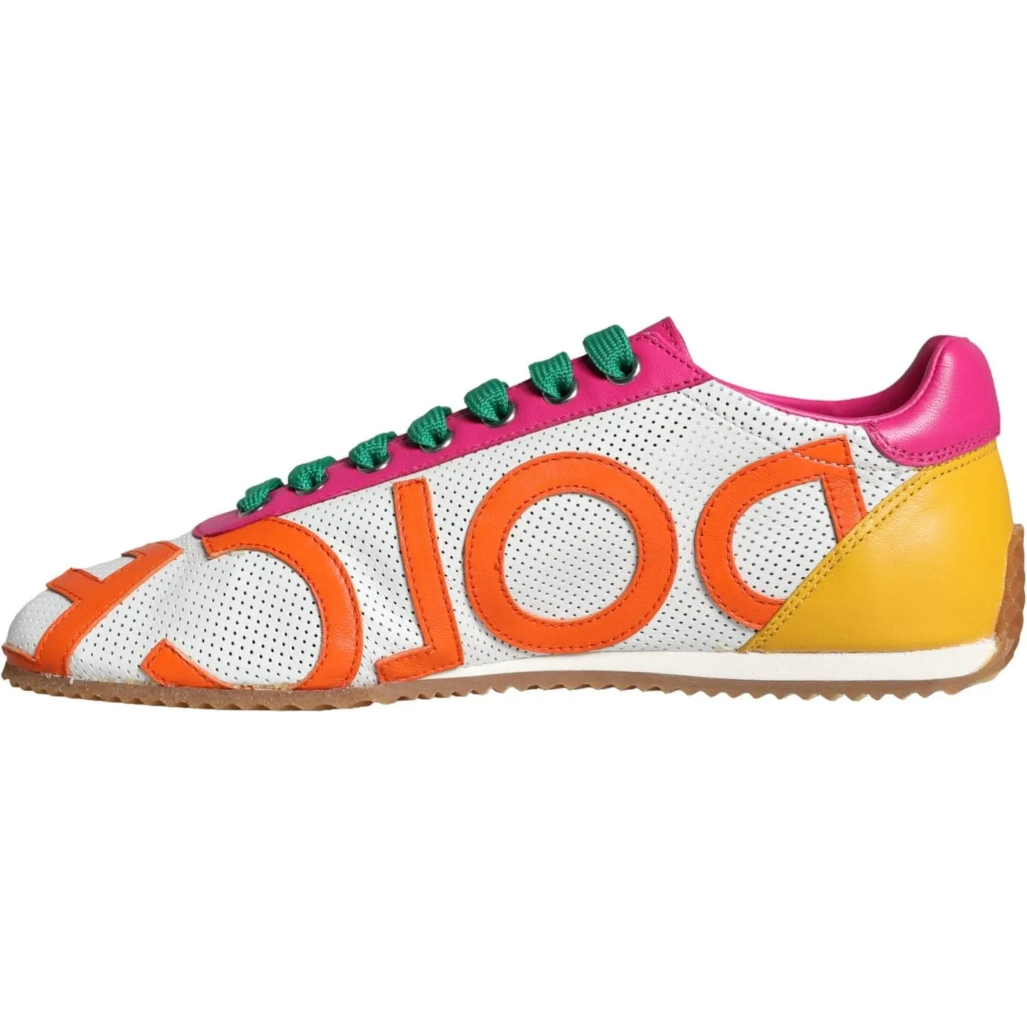 Dolce & Gabbana Multicolor Leather Logo Casual Sneakers Shoes