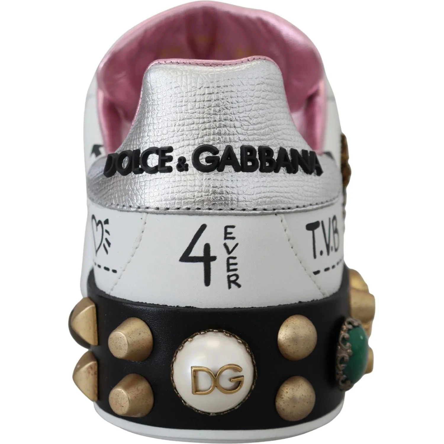 Dolce & Gabbana Queen Crown Chic Leather Sneakers